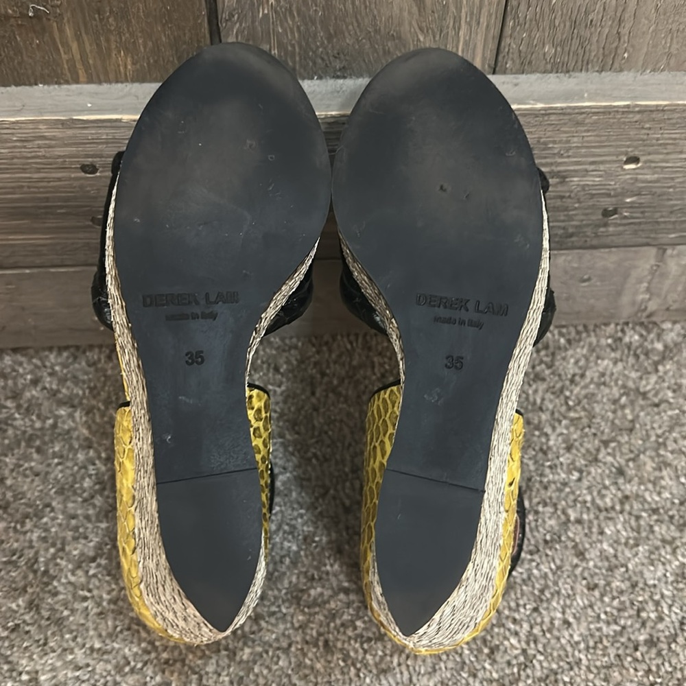 Derek Lam Bristol Python Colorblock Open-Toe Wedge - image 5